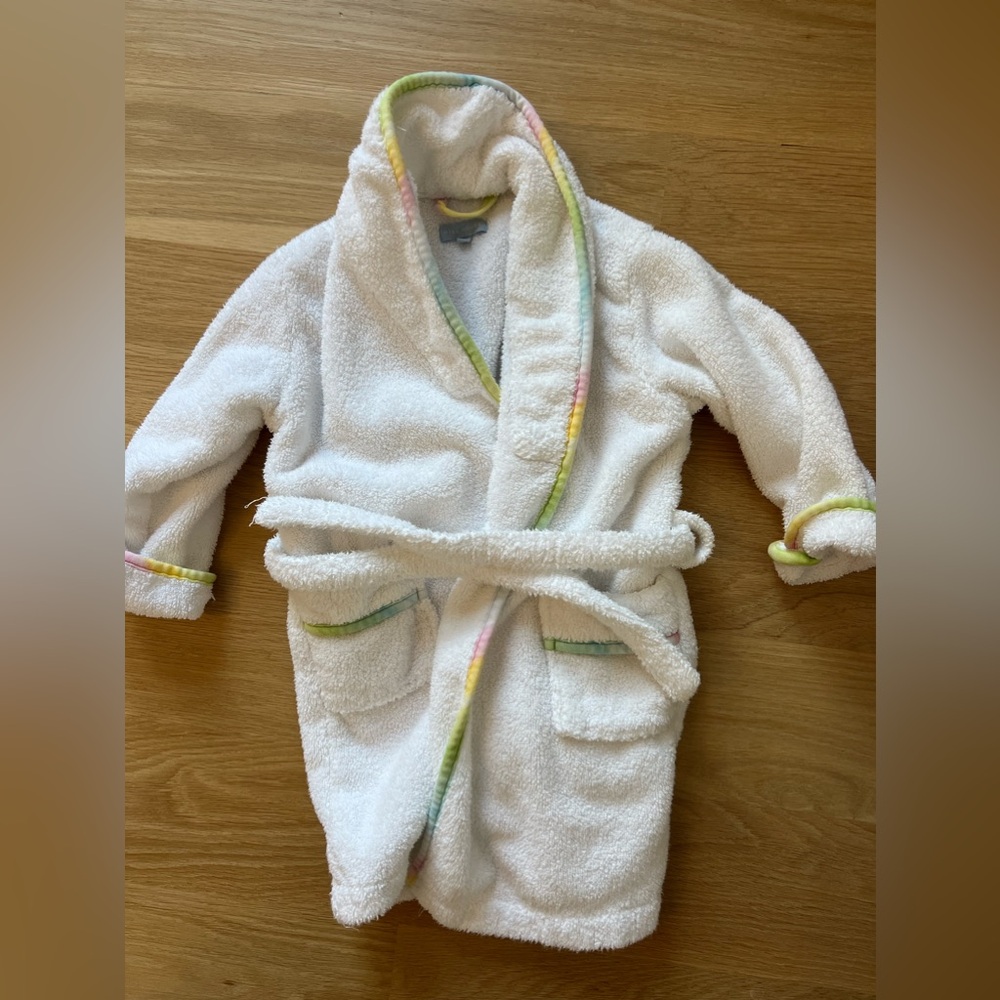 Hill House Tiny Hotel Robe Size 2T/3T Rainbow Trim